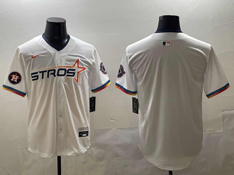 Men Houston Astros Blank White Fourth generation Joint Name 2025 Nike MLB Jersey style 2